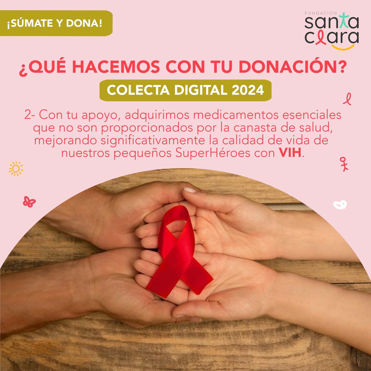 tu aporte en la donación nos ayuda de una forma indispensable no solo a nuestros pequeños, si no que también a sus familias y prosperamos para que los futuros de nuestros pequeños con VIH vengan lleno de amor y salud.💪🏻
🌟 colectasantaclara.donando.cl/alcancia/43239 🌟