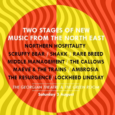 georgian_stcktn's tweet photo. This Saturday (3rd Aug) - Northern Showcase

Running alongside SIRF we have this amazing all-dayer at The GT (programmed by TMA) and The Green Room (programmed by Tees Underground) showcasing some of the region's finest sounds. 🎸🥁🎹

FREE ENTRY//RSVP: https://t.co/ZMLgiY7TaO https://t.co/hUrg69Pzo6