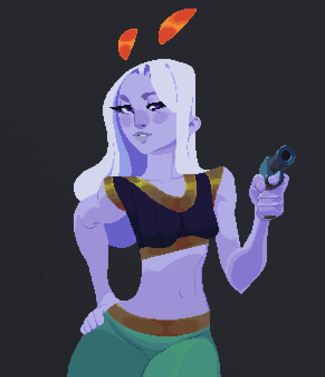 fornani_dev's tweet image. did a pixel art of Nani inspired by @thisislux !