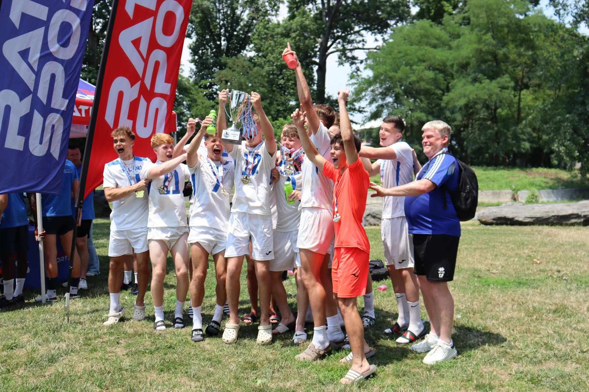PCSMensSoccer's tweet photo. Our Senior GK Adam Hood had the amazing opportunity to play with Tyne Met College from Newcastle, England in the New York Cup. His team won first place overall and Adam only conceded 2 goals in goal the entire tournament! Way to go Adam! #TeamPCS https://t.co/MmXSsmb732
