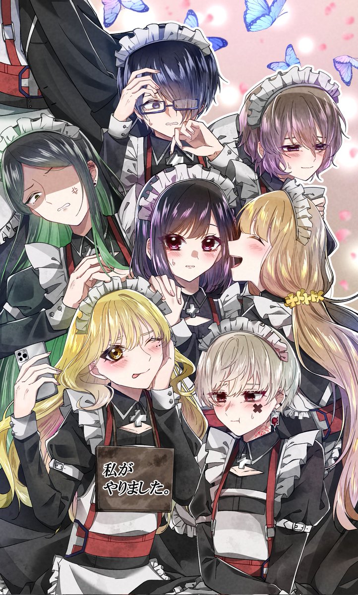 メイド姿フォリファタールメンバー集結。 （リプにも⬇） #フォリ