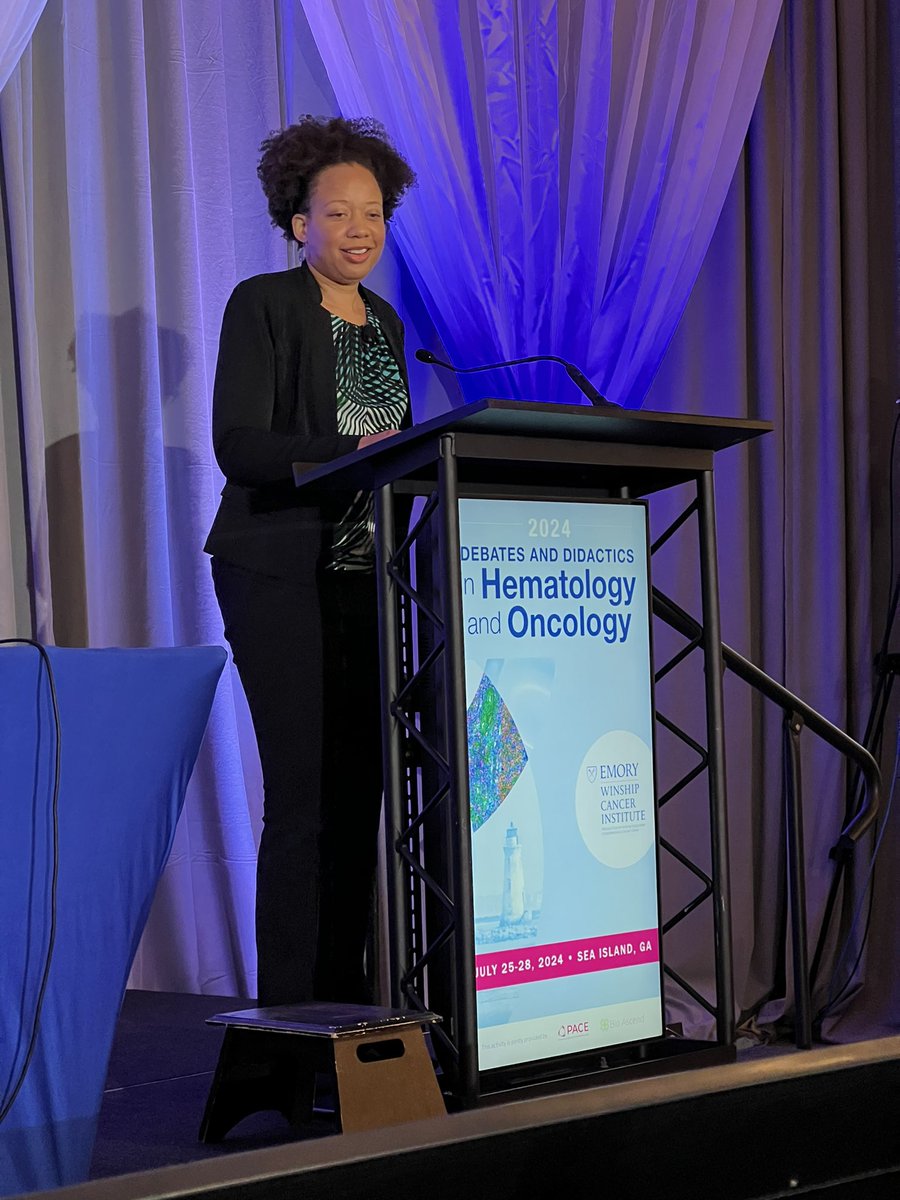 Winship breast oncologist Demetria Smith-Graziani, MD, MPH, presents on the optimization of anti-body drug conjugates in the treatment of HER2-negative #breastcancer. #DDHO2024.