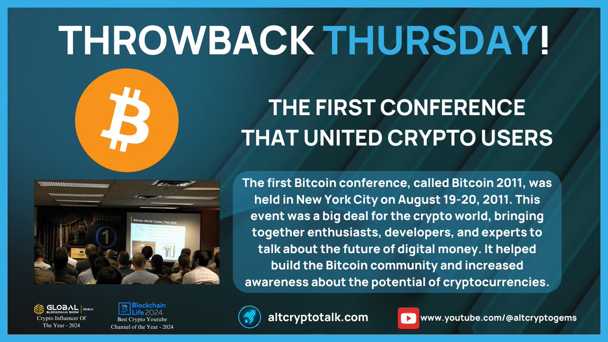 THROWBACK THURSDAY! Does anyone remember the First conference that united  crypto users? In 2011 there was a conference in New York that changed the  lives of a lot of people! Have you