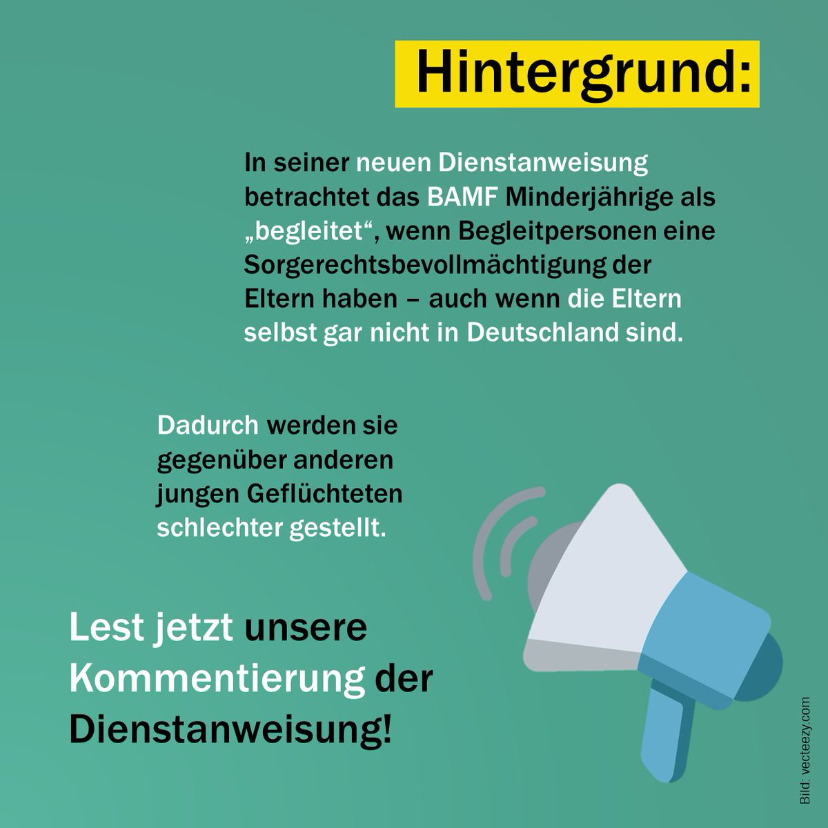 Dramatische Aufweichung der Schutzkategorien! Das BAMF will bestimmte minderjährige #Geflüchtete nicht mehr als "unbegleitet" einstufen - mit dramatischen Folgen! 

Unsere Kommentierung: b-umf.de/p/kommentierun…