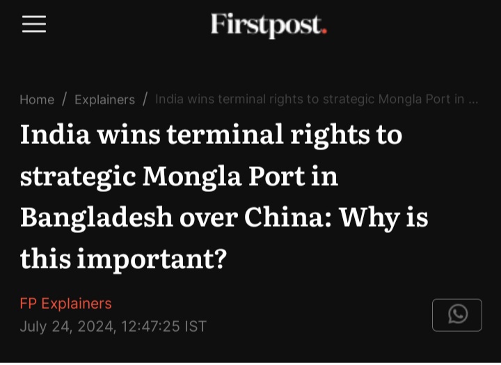 talibulilmr's tweet image. India took control of Mongla port in Bangladesh under the guise of massacre of students.  Earlier, the terrorist Chhatra League beat Abrar Fahad to death throughout the night for speaking against Indian supremacy.  If a civil war starts in Bangladesh, Hasina government and India
