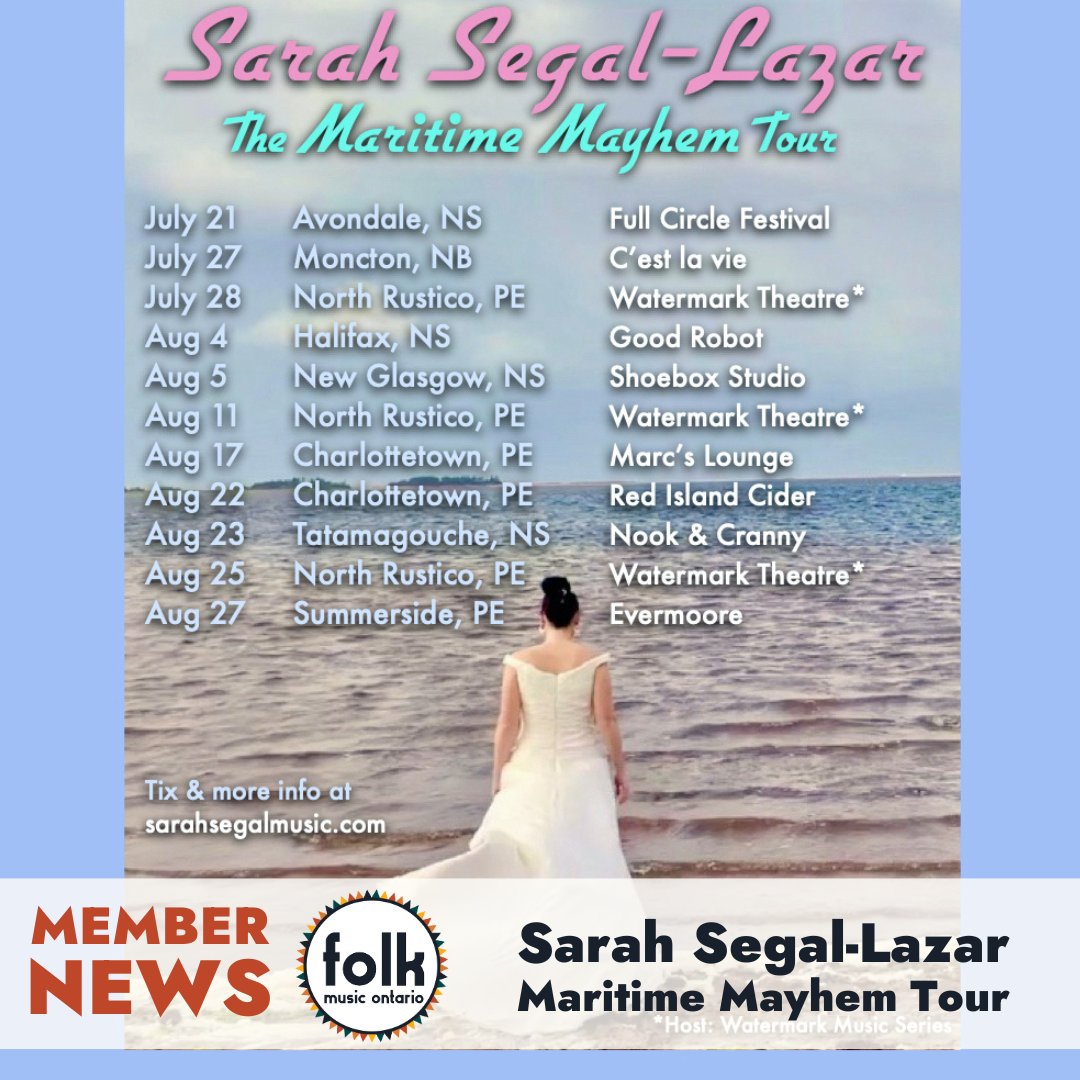 Folk Canada (@folkmusicon) on Twitter photo Sarah Segal-Lazar: Maritime Mayhem Tour
sarahsegalmusic.com/shows
In support of her new album VALLEYS, produced by Canadian folk luminary Matthew Barber, Sarah Segal-Lazar is heading out on her MARITIME MAYHEM TOUR!
#fmo2024 <a href="/SarahSegalMusic/">Sarah Segal-Lazar</a> Sarah Segal-Lazar: Maritime Mayhem Tour
sarahsegalmusic.com/shows
In support of her new album VALLEYS, produced by Canadian folk luminary Matthew Barber, Sarah Segal-Lazar is heading out on her MARITIME MAYHEM TOUR!
#fmo2024 <a href="/SarahSegalMusic/">Sarah Segal-Lazar</a>