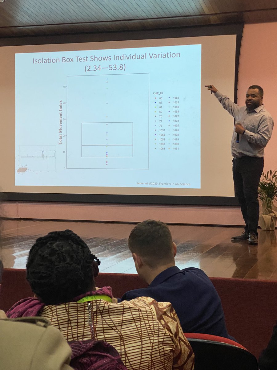 MariaRorvang's tweet photo. Very cool plenary of day 3 of #isae2024 by asso Prof Joao Costa @juaohcc #costaslab
Using automatic data to extract individual differences and to get better at addressing the individual rather than the average 👏🏼 Very interesting research!
#plf #personality #dairyscience https://t.co/jX9stQPdAi