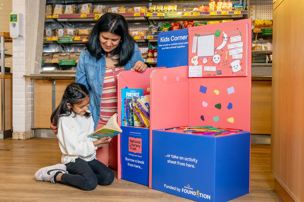 Literacy_Trust's tweet photo. 1 in 5 families are buying fewer books because of the cost of living crisis. 

We've teamed up with @Morrisons to keep children reading over the summer holidays! Every store has a Kids Corner - a special place to dive into books, games, and puzzles. https://t.co/1YvE2TcTDk