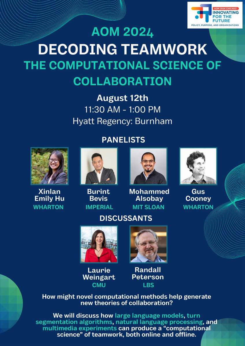 Emily Hu (@xemilyhu) on Twitter photo Can computational tools, like LLM’s, turn segmentation algorithms, and NLP, improve theorizing in management? 💻Join us on 8/12/24 @ 11:30 AM at the Hyatt Regency Chicago: Burnham Room, featuring me, <a href="/BevisBurin71619/">Burint Bevis</a> <a href="/malsobay/">Mohammed Alsobay | محمد الصبي</a> <a href="/guscooney/">Gus Cooney</a> @LRWeingart @DrRSPeterson! #AOM2024 Can computational tools, like LLM’s, turn segmentation algorithms, and NLP, improve theorizing in management? 💻Join us on 8/12/24 @ 11:30 AM at the Hyatt Regency Chicago: Burnham Room, featuring me, <a href="/BevisBurin71619/">Burint Bevis</a> <a href="/malsobay/">Mohammed Alsobay | محمد الصبي</a> <a href="/guscooney/">Gus Cooney</a> @LRWeingart @DrRSPeterson! #AOM2024