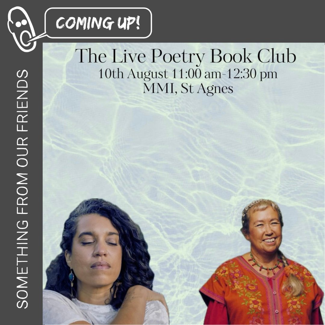 🌟 SOMETHING FROM OUR FRIENDS 🌟

The Live Poetry Book Club | 10th Aug 11:00 - 12:30 | <a href="/StAgnesMMI/">St Agnes MMI</a> 

The next Book Club features Pascale Petit and Meesh Denny. It’s perfect if you can’t get out at night and includes a free book!

stagnesmmi.co.uk/activities/the…