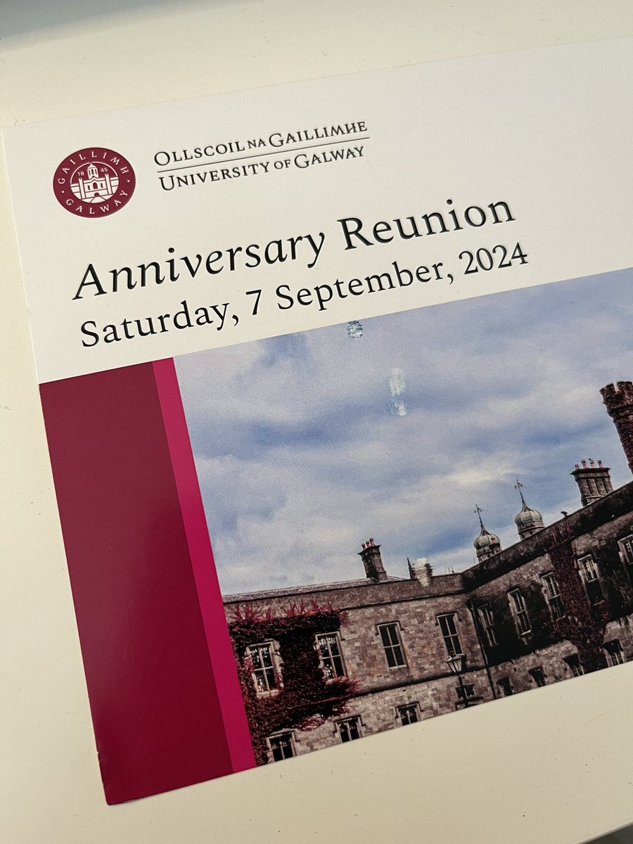 That’s been a quick 20 (!) years. Look forward to catching up with classmates in September. 

<a href="/uniofgalway/">Ollscoil na Gaillimhe | University of Galway</a> 

Detail to book: universityofgalway.ie/alumni-friends…