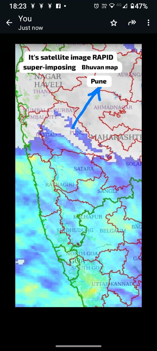 anupamkashyapi's tweet photo. When rain to reduce in Pune city?What alert in city tomorrow?Satellite,RADARimages,SRF model suggest,process of marginal rain reduction started;Off shore trough,Shear zone persisting,but UAC over Guj gone.Westerlies from AS likely reduce strength;So,tomorrow Yellow alert for city https://t.co/0Ls1jYwlRw