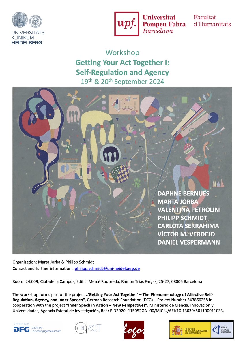Philipp Schmidt-Boddy (@phipsyschmidt) on Twitter photo Workshop "Getting Your Act Together I: Self-Regulation and Agency" at Pompeu Fabra University Barcelona, 19th & 20th September 2024. Organized tog. w. <a href="/martajorba_phil/">Marta Jorba</a> Workshop "Getting Your Act Together I: Self-Regulation and Agency" at Pompeu Fabra University Barcelona, 19th & 20th September 2024. Organized tog. w. <a href="/martajorba_phil/">Marta Jorba</a>