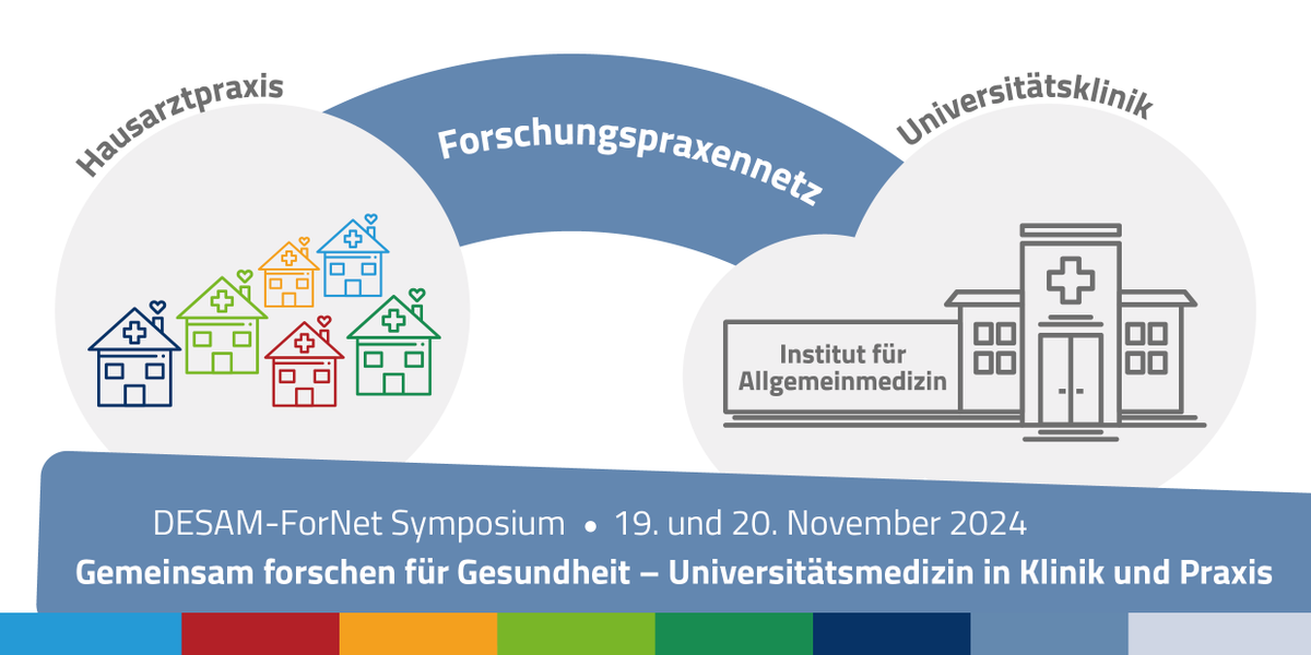 Seit 2020 fördert DESAM-ForNet Forschung „aus der Praxis, für die Praxis“. Ziel ist eine sektorenübergreifende, flächendeckende Versorgung. Doch wie geht es nach dem Ende der Förderphase 2025 weiter? 
Diskutieren Sie mit am 20. November in Berlin
Anmeldung allgemeinmedizin.uni-frankfurt.de/f7/desam-forne…