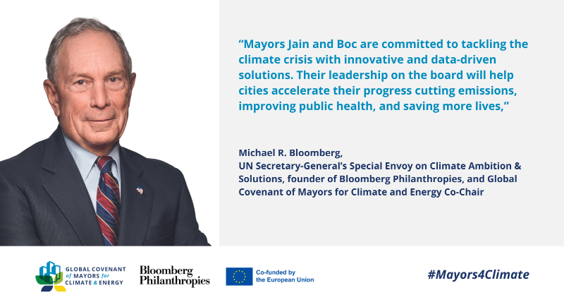 Mayors4Climate's tweet photo. 🎉We’re thrilled to welcome @OfficialCJcity Mayor @Emil_Boc &amp; @AmdavadAMC Mayor @PratibhaJainBJP as the newest GCoM Board Members! They will work alongside GCoM leadership to continue delivering  on #ClimateAction and raise global ambition from the ground up.

Find out more! 👇