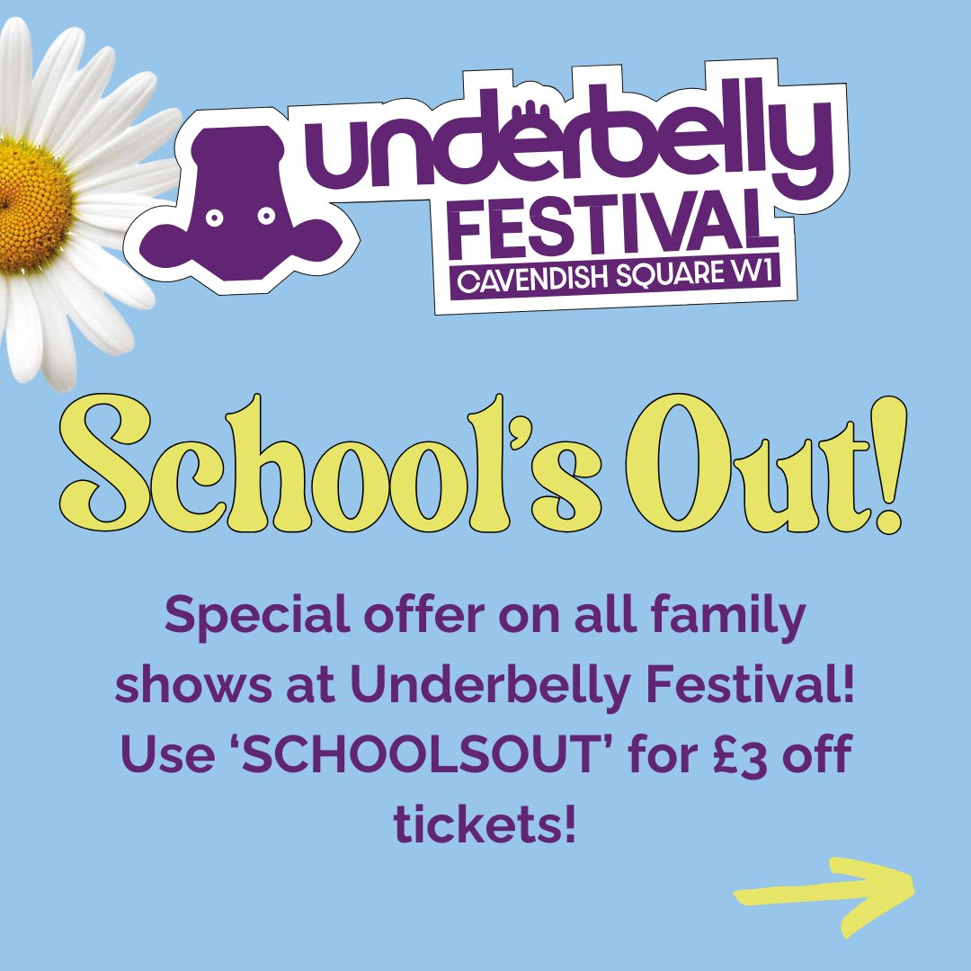 SCHOOLS OUT FOR SUMMER!

Bring the whole family together with family-friendly shows at Underbelly Festival this summmer.

Head to our website to browse the full programme and to book tickets.