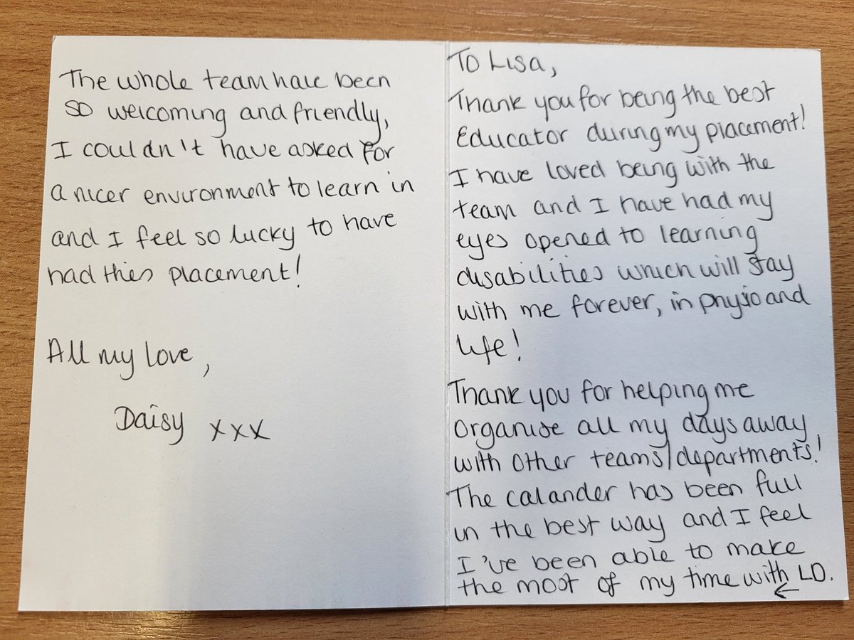 Yessss 2nd hybrid clinical/project physio student placement &amp; more great feedback 🙌 Another future Learning Disability physio inspired ✅️ (she wants to be an ld physio hooray!) @meredithOTx
