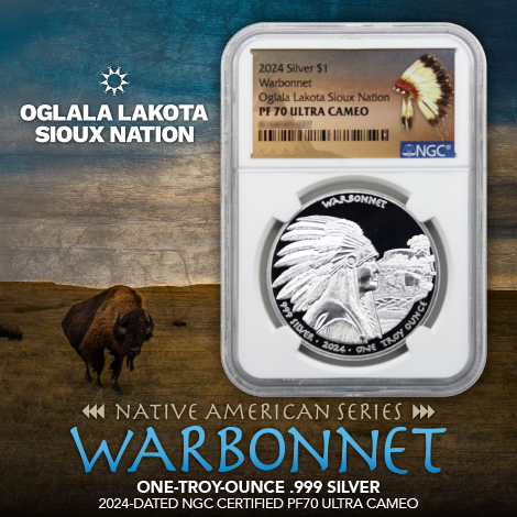 TheCoinVault's tweet image. The Native American Series continues with the Warbonnet! Shop the link today to get your Oglala Lakota Sioux Nation issued 1oz Proof Silver Coin certified by NGC in PERFECT PF70 Ultra Cameo! &amp;gt;&amp;gt; bit.ly/3ygAKQf #NativeAmericanSeries #Warbonnet  #SilverProof #TheCoinVault