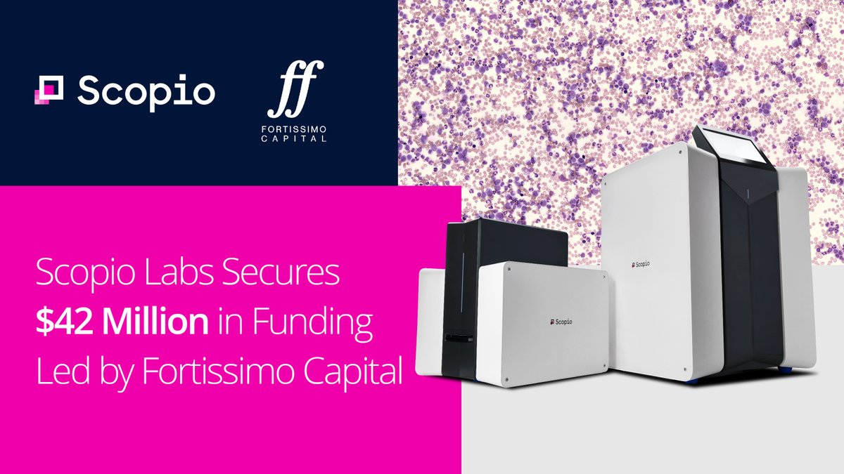Exciting news out of Scopio Labs today. We are thrilled to announce that we have secured $42 million in our latest funding round led by Fortissimo Capital , with participation from existing investors. 
#hematology #digitalmorphology #ai #hemepath