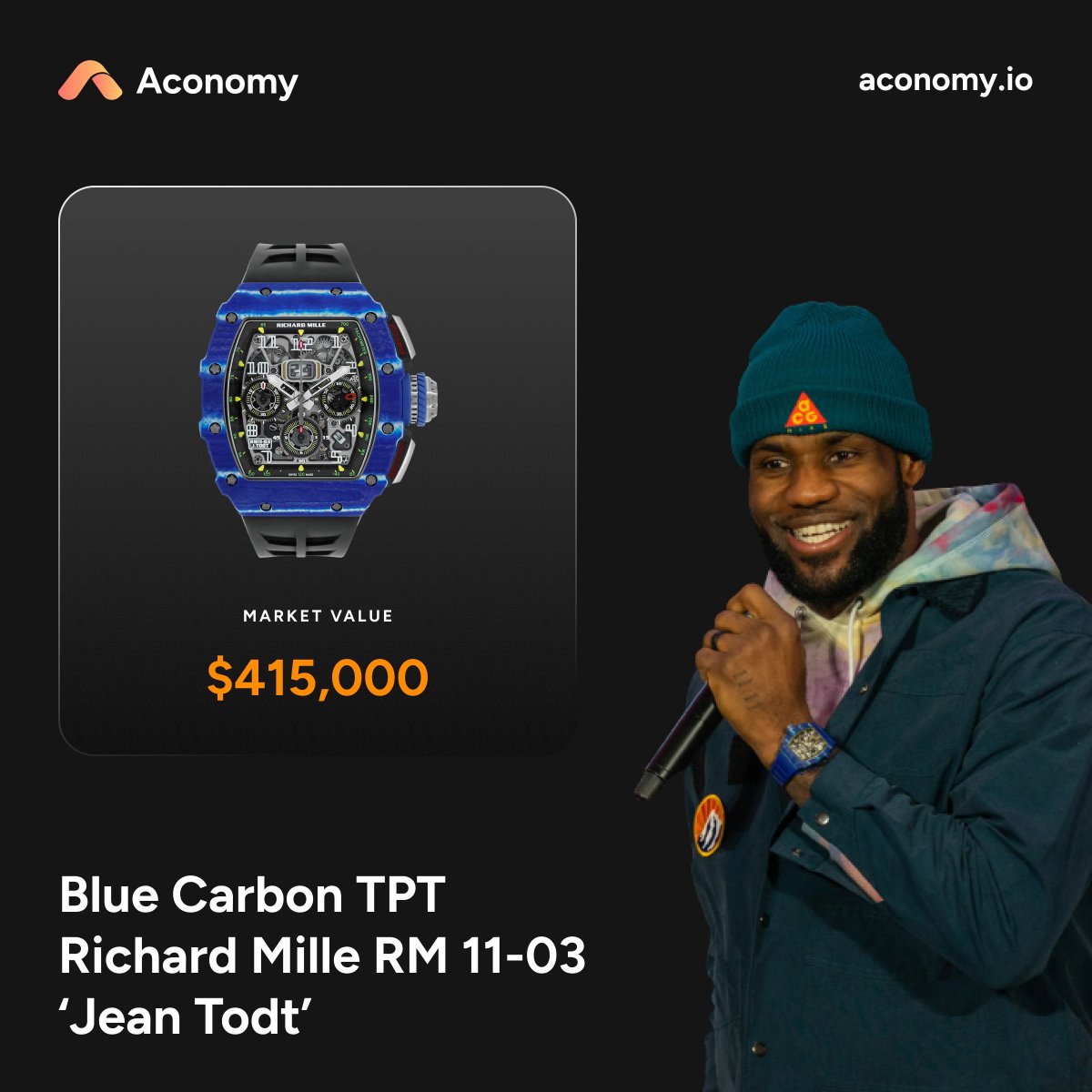 🏀<a href="/LeBronJames/">LeBron</a>, NBA legend &amp; LA Lakers star was recently spotted wearing the exclusive Blue Carbon TPT <a href="/Richard_Mille/">Richard Mille</a> RM 11-03 ‘Jean Todt’ 50th Anniversary watch!

⌚️Limited to just 150 pieces
It was originally priced at £160,000/$205,000 &amp; now valued at £320,000/$415,000! 💎