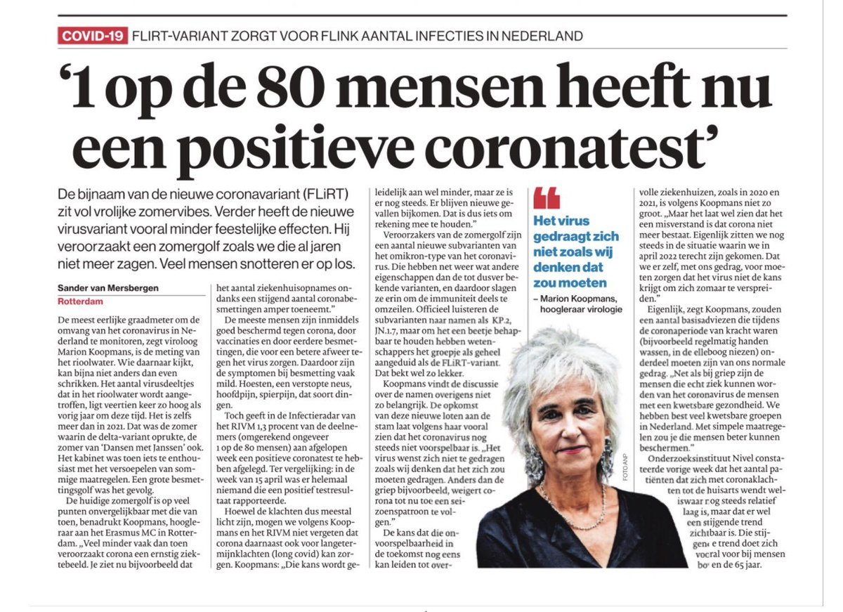 kunstkadootjes's tweet image. 📌Als nu ongeveer 1 op de 80 mensen Corona heeft bij  Coronarioolwaardes gemiddeld 1200 en van Groningen-stad zijn Coronarioolwaardes 4860, dan heeft in Groningen-stad ongeveer één op de 20 mensen nu Corona.
1 op de 20
Nobody knows @ministerVWS
Graag hoor ik als ik het mis heb.