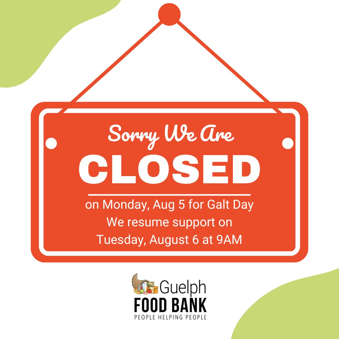 We will be closed on Monday, Aug 5. We'll resume providing support to our neighbours in need on Tuesday, August 6 at 9am.

Enjoy your long weekend!
#longweekend #officeclosed