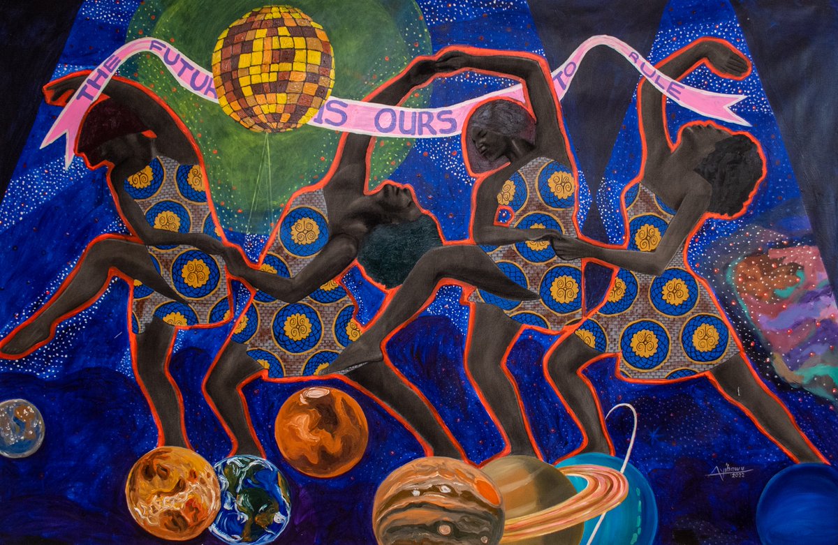 Onboard (@onboardglobal) on Twitter photo The dance to freedom by <a href="/Paul_AYIHAWU/">Paul AYIHAWU</a> is part of the 'Finding Utopia' series, which explores Africans traversing a multidimensional universe in a quest to discover a harmonious new utopia.
This piece is significant in Afrofuturism, portraying Africa's emancipation from decades The dance to freedom by <a href="/Paul_AYIHAWU/">Paul AYIHAWU</a> is part of the 'Finding Utopia' series, which explores Africans traversing a multidimensional universe in a quest to discover a harmonious new utopia.
This piece is significant in Afrofuturism, portraying Africa's emancipation from decades
