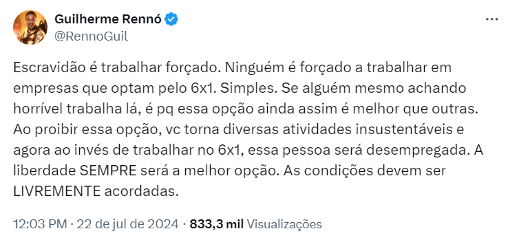 delucca's tweet photo. eu adoro o conceito "ninguém é obrigado a trabalhar" quando a opção que resta além desta, se você já não for rico/herdeiro, é morrer de fome. todo mundo é literalmente obrigado a trabalhar. https://t.co/xMARqxR4gi