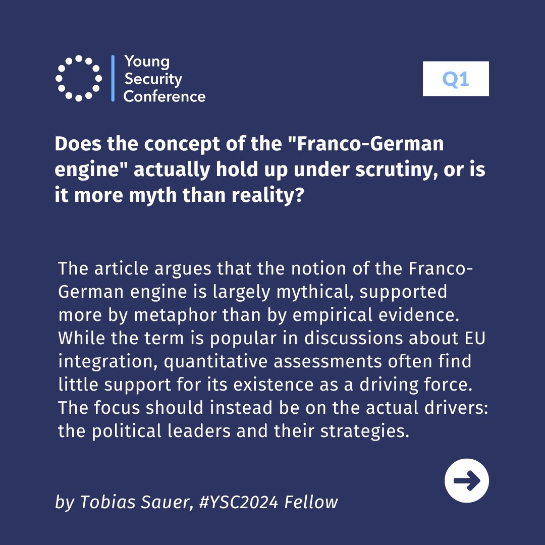 YSConference's tweet image. Is the 'Franco-German engine' driving EU integration or is it a myth? Find out in Tobias Sauer's latest article.   
Read more: lnkd.in/epZtkjS9
#EU #FrancoGermanRelations #EuropeanIntegration
