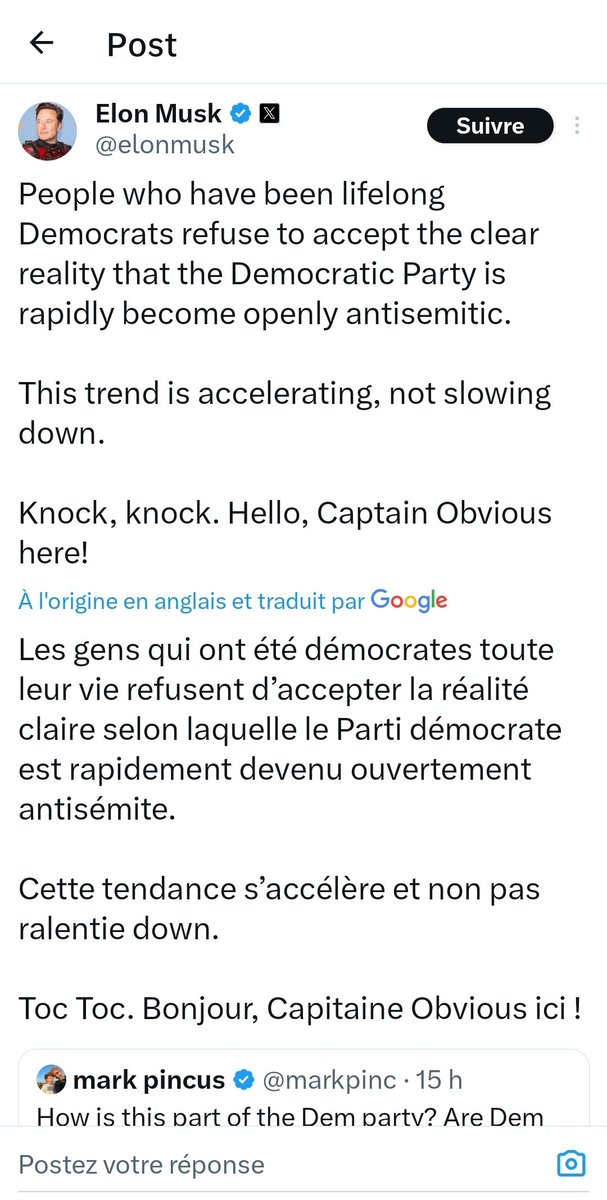 AniceLajnef's tweet photo. Comme expliqué récemment dans un thread, Elon Musk préfère prendre partie pour l'État qui massacre des femmes et des enfants, car il craint plus les représailles financières des forces de l'usure centralisées et unies, plutôt que le boycott désorganisé et dispersé de ses clients engagés pour un monde plus juste.

J'espère me tromper cette fois, et que nous soyons nombreux à nous désabonner en masse de @X premium (pour ceux qui ont la cloche bleue payante), pour le punir économiquement de son pacte avec les génocidaires du peuple palestinien !

Qui veut aussi se désabonner de @X Premium ?