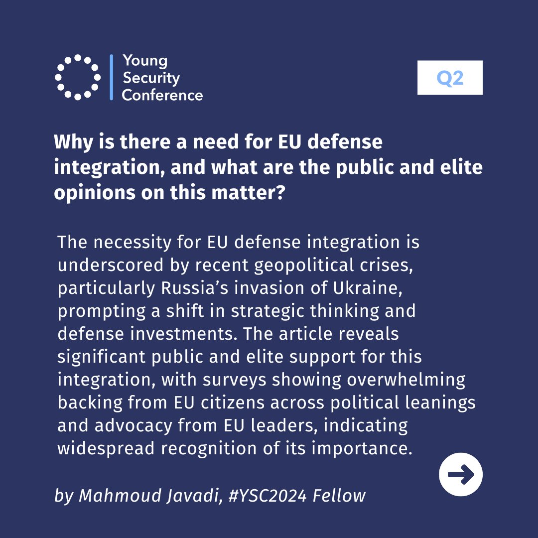 YSConference's tweet image. New Article ! 🚨 Discover Mahmoud Javadi's insights on EU defense integration. Learn why a unified European defense policy crucial now.

Read more here: lnkd.in/epZtkjS9

#EUDefense #Geopolitics #Security