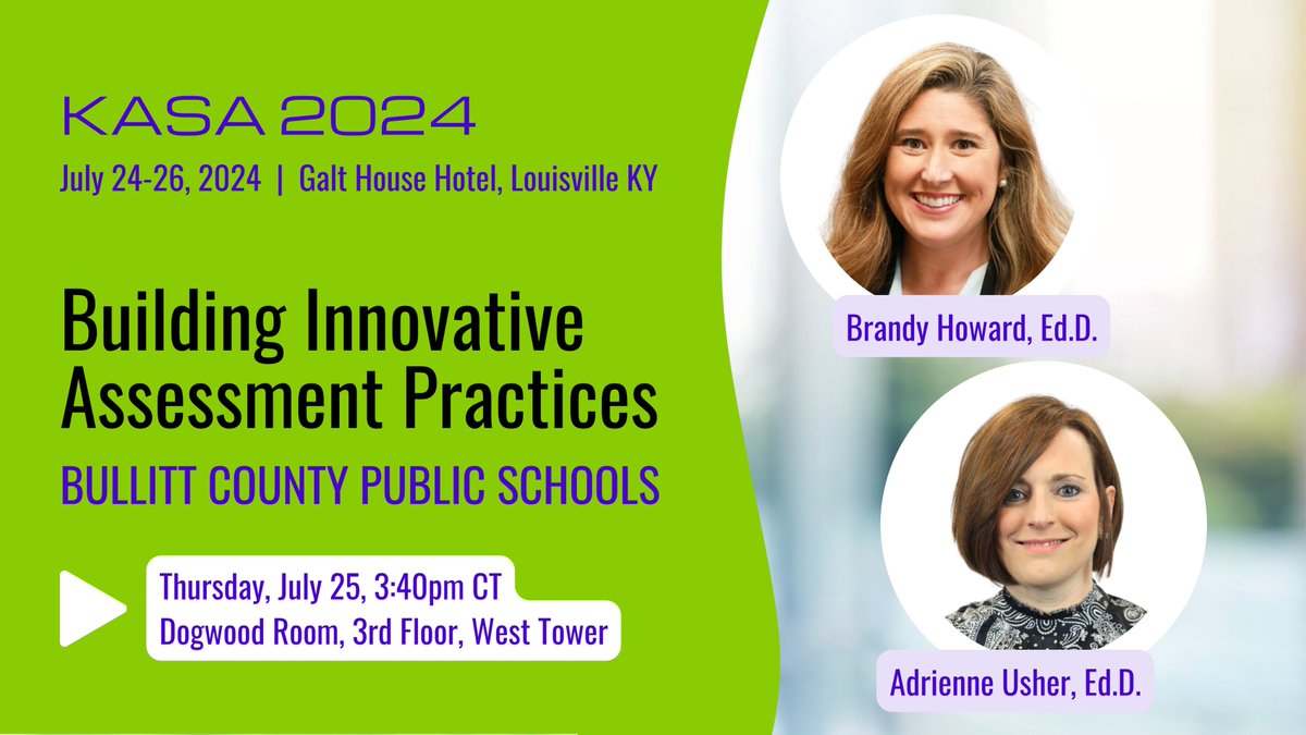 learnXpl's tweet image. What instructional shifts can you make in your journey toward innovative assessment? @BrandyLHoward and @AdrienneUsher1 share the Bullitt County story. Thursday, July 25th, 3:40pm CT. #KASA2024 #LoveKYPublicSchools