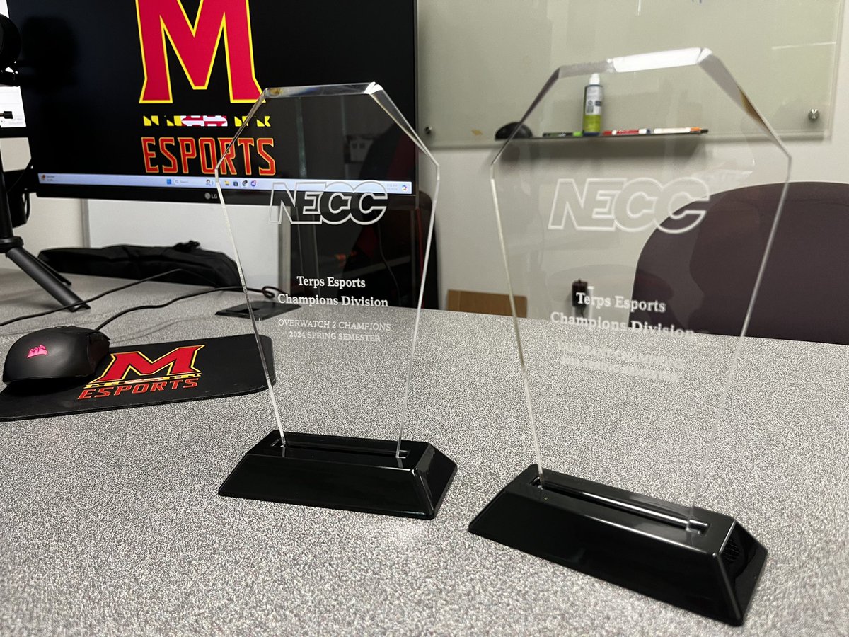 Nothin’ like new hardware on a Thursday morning! 🏆

Congratulations to both #TerpsOW and #TerpsVAL again on an incredible <a href="/neccgames/">NECC</a> season! 🔥

#GoTerps | <a href="/UMDRecWell/">UMD RecWell</a>