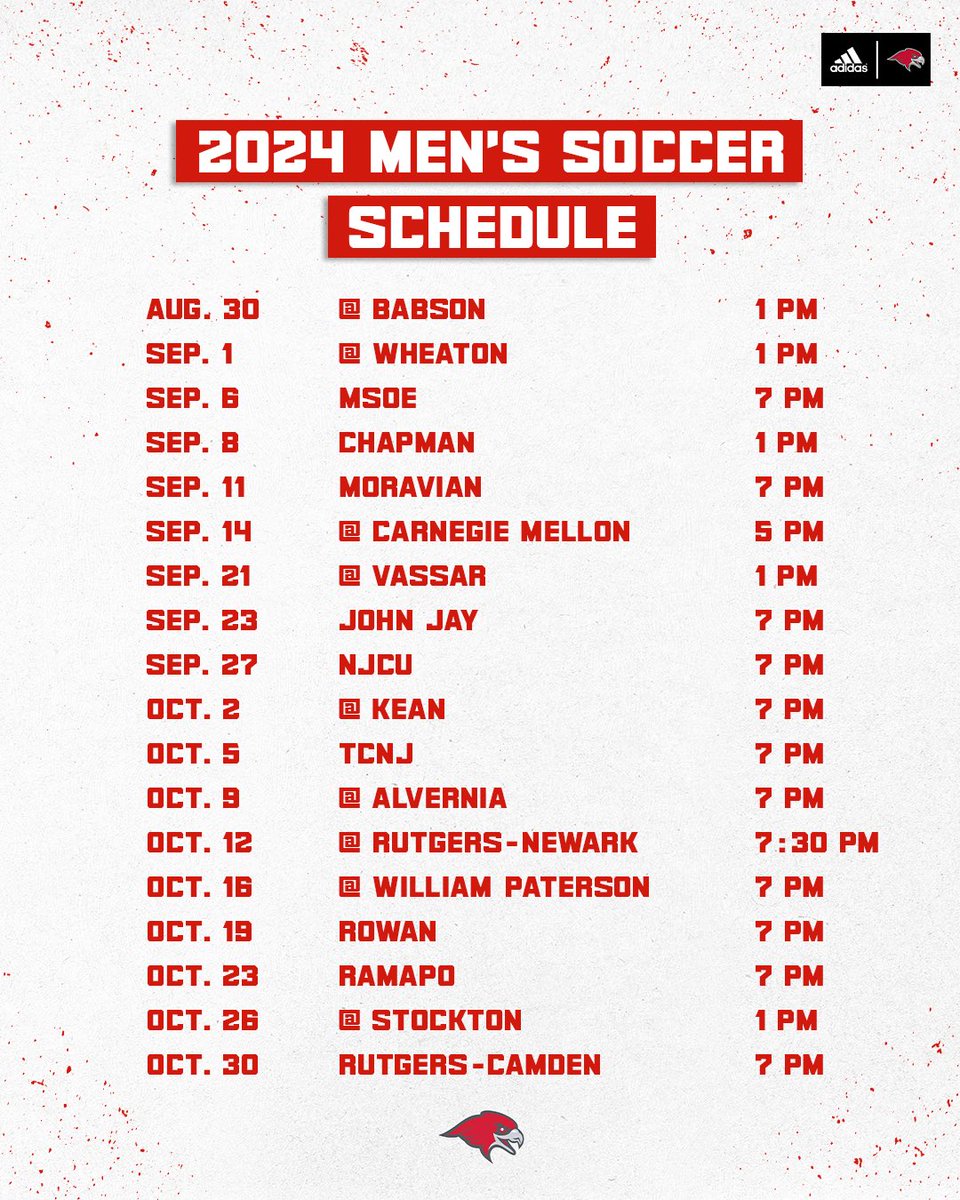Montclair State Athletics (@msuredhawks) on Twitter photo NEW YEAR, SAME GOAL 💪
Introducing the 2024 Men’s Soccer schedule ⚽️
<a href="/montclairstateu/">Montclair State University</a> | #ComeFlyWithUs NEW YEAR, SAME GOAL 💪
Introducing the 2024 Men’s Soccer schedule ⚽️
<a href="/montclairstateu/">Montclair State University</a> | #ComeFlyWithUs