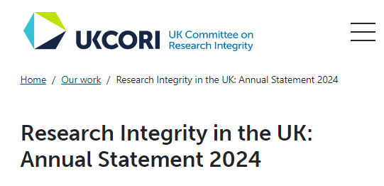The UK Committee on Research Integrity has published its 2024 statement which highlights ongoing efforts to ensure that UK research is trustworthy, ethical and responsible. It describes existing evidence and areas where more work is needed.

Read it here: orlo.uk/yfaDA