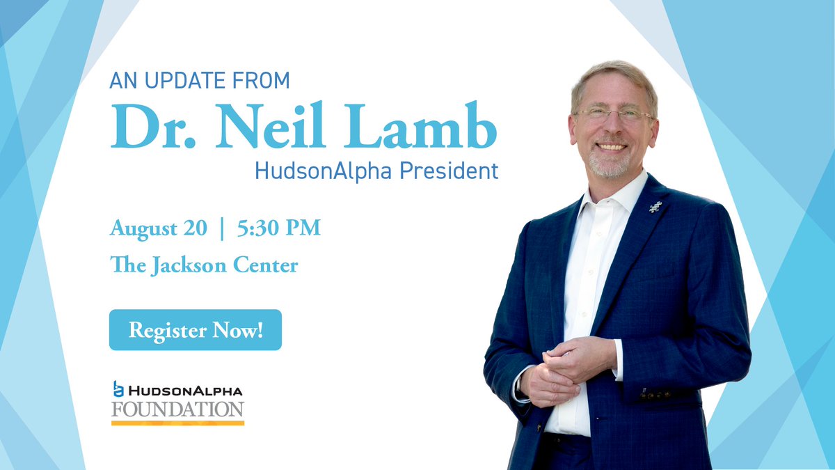 HudsonAlpha (@hudsonalpha) on Twitter photo Join us for an update from the HudsonAlpha President! Dr. <a href="/neillamb/">Neil Lamb, PhD</a> will speak on Aug. 20 about the life-changing work HudsonAlpha is doing & how it shapes our lives.
Learn more: donate.hudsonalpha.org/event/a-specia…
Thank you to the EKTA Foundation for making this event possible! Join us for an update from the HudsonAlpha President! Dr. <a href="/neillamb/">Neil Lamb, PhD</a> will speak on Aug. 20 about the life-changing work HudsonAlpha is doing & how it shapes our lives.
Learn more: donate.hudsonalpha.org/event/a-specia…
Thank you to the EKTA Foundation for making this event possible!