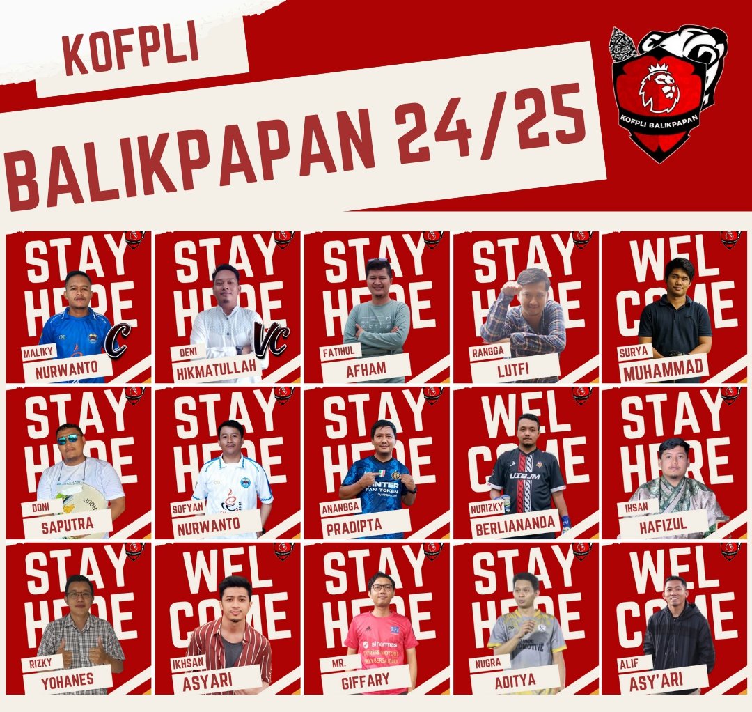 KoFPLI Balikpapan (@kofpli_bpp) on Twitter photo <a href="/malikynurwanto/">MALIKY DEBY NURWANTO</a> LENGKAP 15 Manager tim brfi Kofpli Balikpapan
<a href="/malikynurwanto/">MALIKY DEBY NURWANTO</a> (C)
@FplDENI (Vc)
<a href="/_donisaputra01/">@doni_saputra</a>
<a href="/al_alif/">Alif</a>
<a href="/ujarnanda/"> 𝕏 ɐpuɐuɹɐſn</a>
<a href="/AnanggaPradipt1/">Anangga Pradipta</a>
<a href="/AsliRangga/">Rangga Lutfi</a>
<a href="/gffrydr/">justdot</a>
<a href="/sei_napa/">⚜BAGIDNO KAYO⚜</a>
<a href="/pasukanturbo08/">Adddd</a>
<a href="/rizky6788/">Yohanes Rizky</a>
<a href="/Fplasyari/">Ikhsan A</a>
<a href="/uyago17/">surya dharma purba</a>
<a href="/SofyanNurwanto3/">sof</a>
<a href="/fatihulafham/">fatihulafham</a>
#goberuangmadu <a href="/malikynurwanto/">MALIKY DEBY NURWANTO</a> LENGKAP 15 Manager tim brfi Kofpli Balikpapan
<a href="/malikynurwanto/">MALIKY DEBY NURWANTO</a> (C)
@FplDENI (Vc)
<a href="/_donisaputra01/">@doni_saputra</a>
<a href="/al_alif/">Alif</a>
<a href="/ujarnanda/"> 𝕏 ɐpuɐuɹɐſn</a>
<a href="/AnanggaPradipt1/">Anangga Pradipta</a>
<a href="/AsliRangga/">Rangga Lutfi</a>
<a href="/gffrydr/">justdot</a>
<a href="/sei_napa/">⚜BAGIDNO KAYO⚜</a>
<a href="/pasukanturbo08/">Adddd</a>
<a href="/rizky6788/">Yohanes Rizky</a>
<a href="/Fplasyari/">Ikhsan A</a>
<a href="/uyago17/">surya dharma purba</a>
<a href="/SofyanNurwanto3/">sof</a>
<a href="/fatihulafham/">fatihulafham</a>
#goberuangmadu
