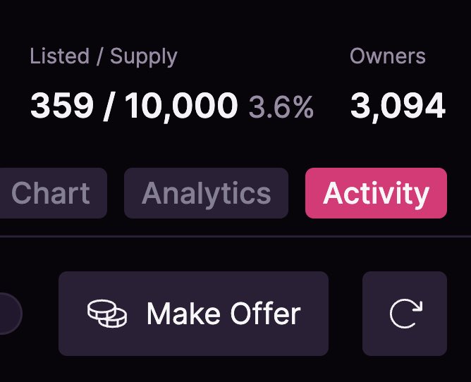 vrjar_'s tweet image. ~3k+ collectors 💙
~2400+ unique collectors ✨
~3.6% listed 🔥

@VectorPunks_ #vectorpunks 
#nft #nftart #aiart #codeart #nftart #ai