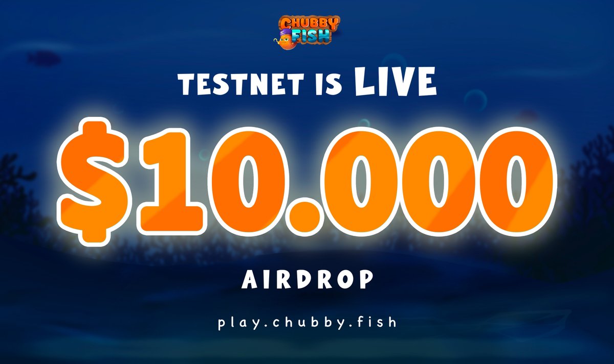 PlayChubbyFish's tweet image. Chubby Fish Testnet is LIVE! 

We're giving away $10.000 USDT to the top 100 players on the leaderboard.

Start fishing on the testnet and claim your FISH Points for the leaderboard.

play.chubby.fish

Like, RT and Drop your wallets for a surprise.

Notifications on 🔔
