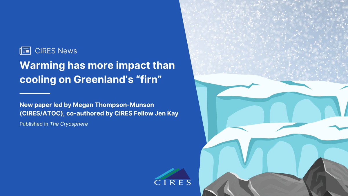 CIRES (@ciresnews) on Twitter photo A new CIRES and <a href="/INSTAAR/">INSTAAR 🏳️🌈</a>-led study found Greenland's "firn" - the spongy layer between ice and snow - is more sensitive to warming than cooling. The paper was led by CIRES and <a href="/CUBoulder/">CU Boulder 🦬</a> PhD graduate <a href="/GlacialMeg/">Megan Thompson-Munson</a> and CIRES Fellow <a href="/JenKayCU/">PB from Nebraska</a> Read the story: cires.colorado.edu/news/warming-h… A new CIRES and <a href="/INSTAAR/">INSTAAR 🏳️🌈</a>-led study found Greenland's "firn" - the spongy layer between ice and snow - is more sensitive to warming than cooling. The paper was led by CIRES and <a href="/CUBoulder/">CU Boulder 🦬</a> PhD graduate <a href="/GlacialMeg/">Megan Thompson-Munson</a> and CIRES Fellow <a href="/JenKayCU/">PB from Nebraska</a> Read the story: cires.colorado.edu/news/warming-h…