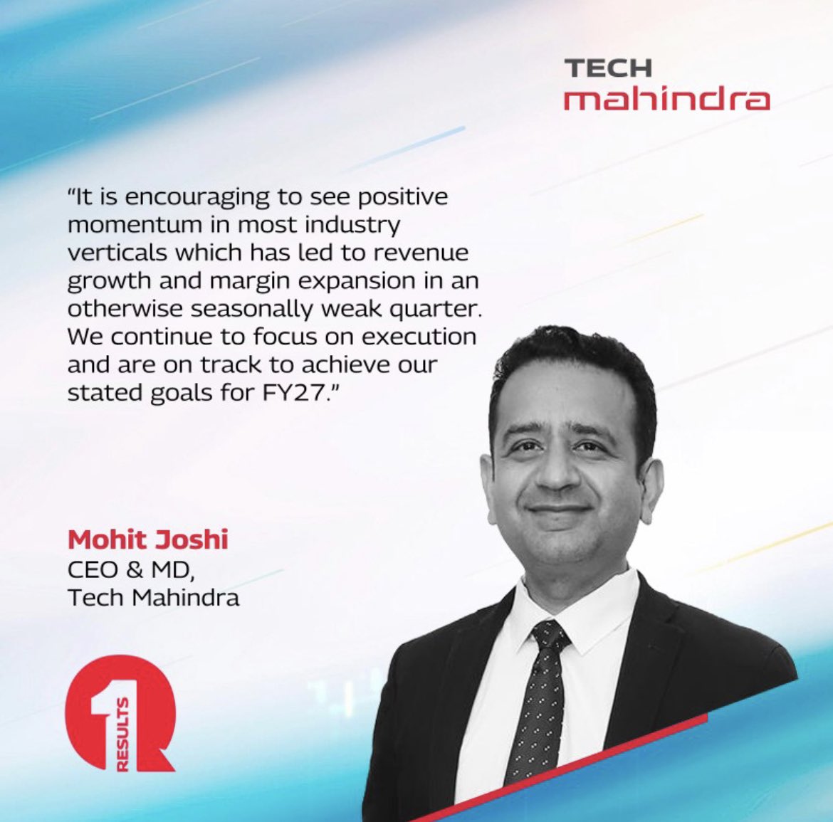 tech_mahindra's tweet image. Here&apos;s what our CEO &amp;amp; MD - @mohitjoshi74, and CFO - Rohit Anand, have to say about @Tech_Mahindra&apos;s Q1 FY&apos;25 results.

Know More: techmahindra.com/insights/press…

#TechMResults #ScaleAtSpeed