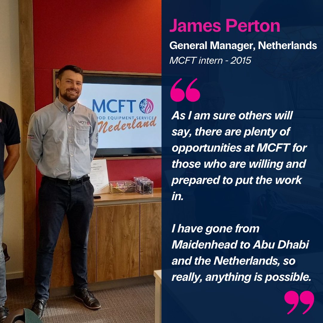 For #NationalInternDay we heard from James, who’s journey with MCFT has taken his career from Intern at Maidenhead to Abu Dhabi and now General Manager at MCFT Netherlands. Reading James's story here: loom.ly/FrxkyFY #NID #NID2024 #graduate #intern #graduate #teamMCFT