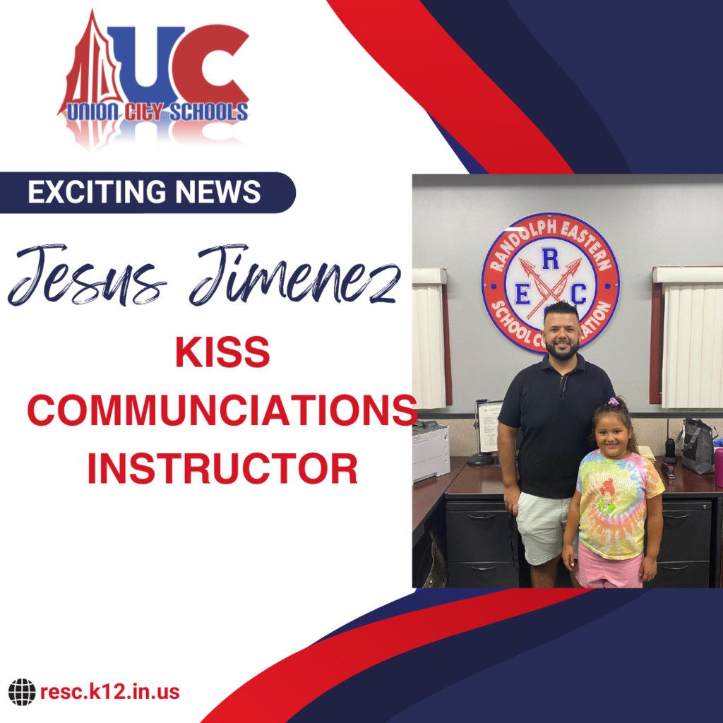 RandolphEastern's tweet photo. We are thrilled to announce that Jesus Jimenez has accepted a new position at Union City Jr/Sr High School as the KISS Communications instructor. We look forward to him sharing his expertise in multimedia and journalism with our amazing students.

Congratulations, Jesus! https://t.co/ycrPvyNXMi