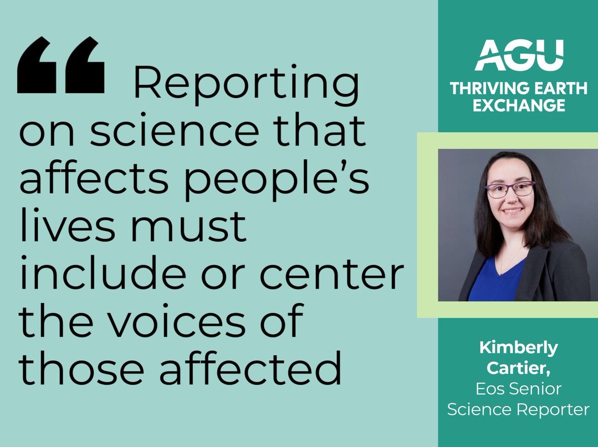 What does ethical scientific journalism focused on community issues look like? <a href="/theAGU/">AGU (American Geophysical Union)</a> <a href="/AGU_Eos/">AGU's Eos</a> Senior Science Reporter Kimberly Cartier explored this topic at the <a href="/MetcalfURI/">Metcalf Institute</a> journalism workshop and wrote about her insights here: thrivingearthexchange.org/blog/agu-speak…