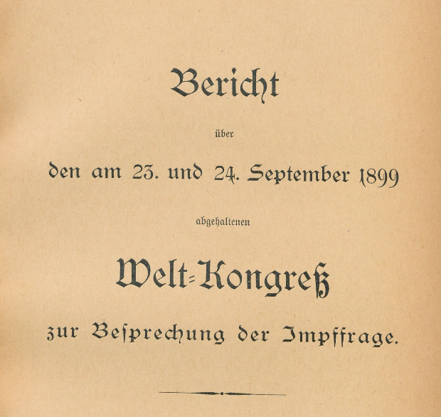 Pandemie der Ungeimpften &amp; Impfpflicht im 19. Jahrhundert:
 
„Die Ungeimpften eine Gefahr. Wenn man auf Seiten der Impfer nicht mehr ein und aus weiß, so schiebt man die Schuld an neuen Ausbrüchen der Pocken der Anhäufung umgeimpfter Individuen zu.“ (Welt-Kongreß zur Besprechung