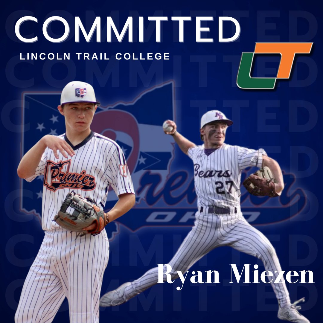 premierath's tweet image. Congrats to Ryan Miezin on his commitment Lincoln Trail College🔥🔥

@RyanMiezin @LincolnTrailBSB @PremierOH17U

 #premierohiobaseball #baseballcommits #baseballcommit #collegebaseball