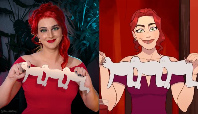 2 pic. Here are some of my side by side recreations of character frames from the “Red Flags” music video