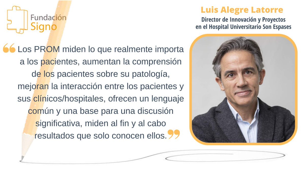 fundacionsigno's tweet photo. #EntrevistaSigno | #Entrevista a @luis_alegre_, director #Innovación y Proyectos @SonEspases, sobre temas clave del sector sanitario, como uso de #PROM para medir los resultados en #salud, #AtenciónSanitaria basada en #valor, #SaludDigital y más.
🔗https://t.co/cmzsRDL95g https://t.co/r7wlNJF1U1