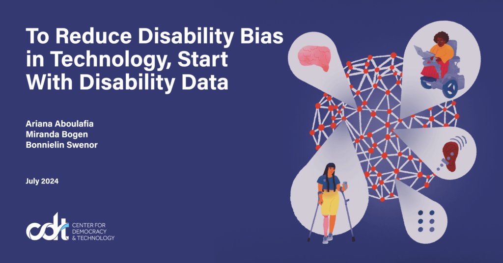 Ariana Aboulafia (@arianaaboulafia) on Twitter photo so proud to release this report with <a href="/CenDemTech/">Center for Democracy & Technology</a>
alongside coauthors <a href="/BonnieSwenorPhD/">Bonnielin Swenor PhD</a> & <a href="/mbogen/">Miranda Bogen</a>, in advance of the #ADA anniversary. minimizing the risks of #AlgorithmicBias for #disabled people starts with creating more equitable datasets -- here's how:
cdt.org/wp-content/upl… so proud to release this report with <a href="/CenDemTech/">Center for Democracy & Technology</a>
alongside coauthors <a href="/BonnieSwenorPhD/">Bonnielin Swenor PhD</a> & <a href="/mbogen/">Miranda Bogen</a>, in advance of the #ADA anniversary. minimizing the risks of #AlgorithmicBias for #disabled people starts with creating more equitable datasets -- here's how:
cdt.org/wp-content/upl…