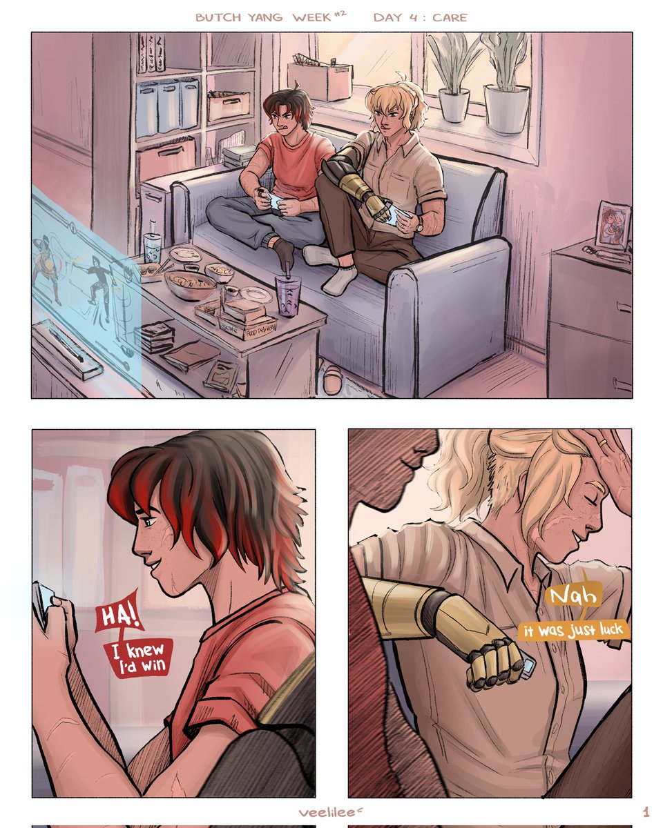 veelilee's tweet photo. [1/3]  
#ButchYangWeek || Day 4: Care
future AU :) enjoy guys 

#rwby #rwbyfanart #yangxiaolong #rubyrose #bumbleby https://t.co/LdnDaFX5Rf